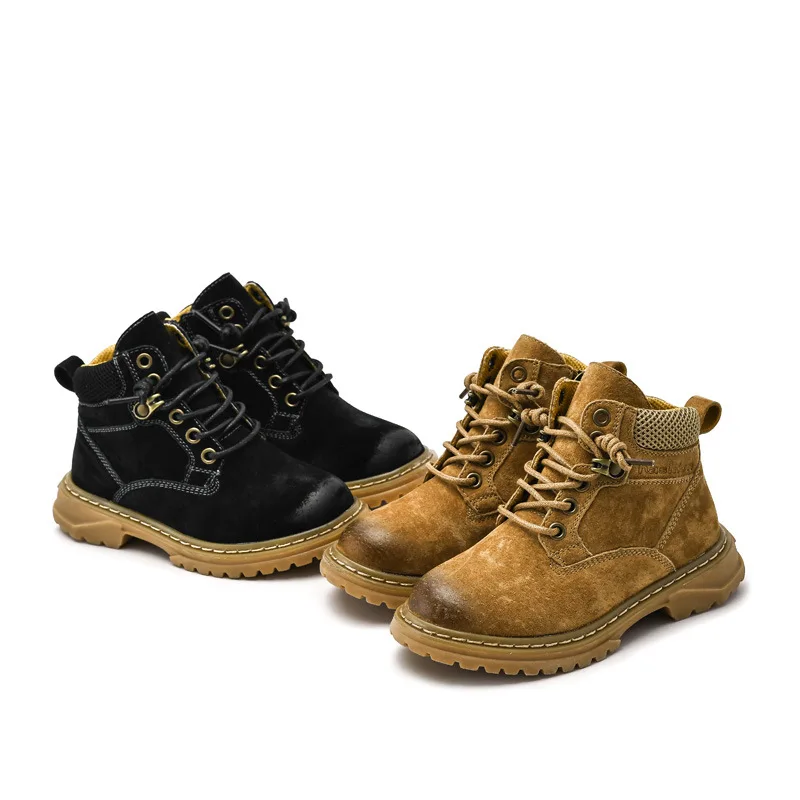 Детские кожаные ботинки Dolakids для осени и зимы новые модные мартинсы мальчиков