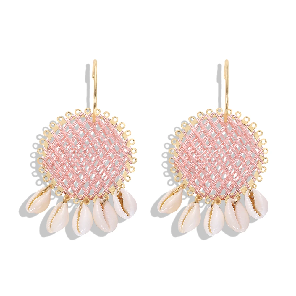 Pink 28 Girlgo ZA модные розовые полимерные акриловые цветочные Висячие серьги для женщин, свадебные ювелирные изделия, подарки для девушек, висячие серьги, популярные ins - Окраска металла: Pink 28