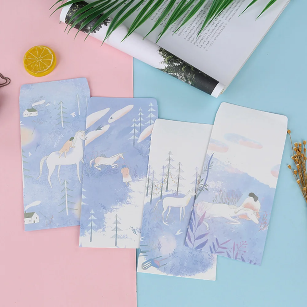 

20PCS Vintage Cartoon Letter Envelopes Chinese Style Envelopes Letter Stationery for Home Office School (Night Forest Series)