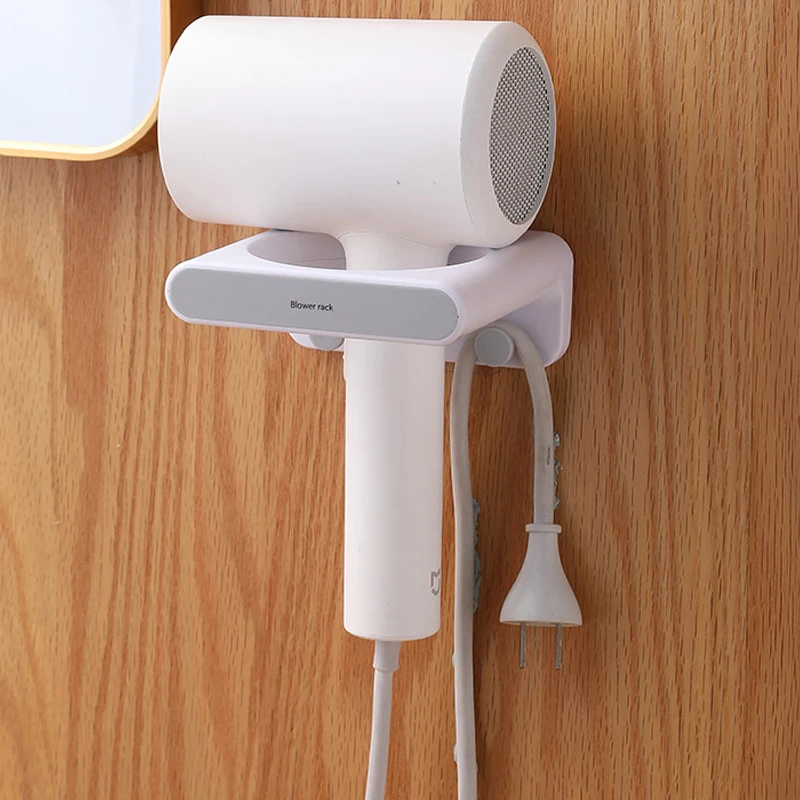 

Hair Dryer Rack Wall Hanging Dryer Shelf Storage Box Free Punch Salon Blower Rack Holder Bathroom Accessories Toilet Organizer