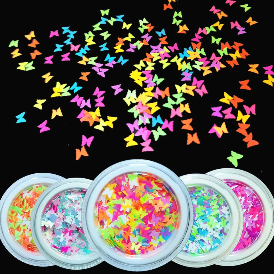 

Holographic Butterfly Shape Nail Art Glitter Micro Laser Star Flakes 3D Silver Gold Sequins Polish Manicure Nail Decoration