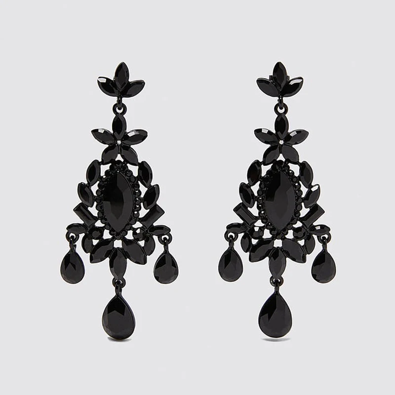 Bestessy металлические черные серьги с кисточками из сплава для женщин таинственные