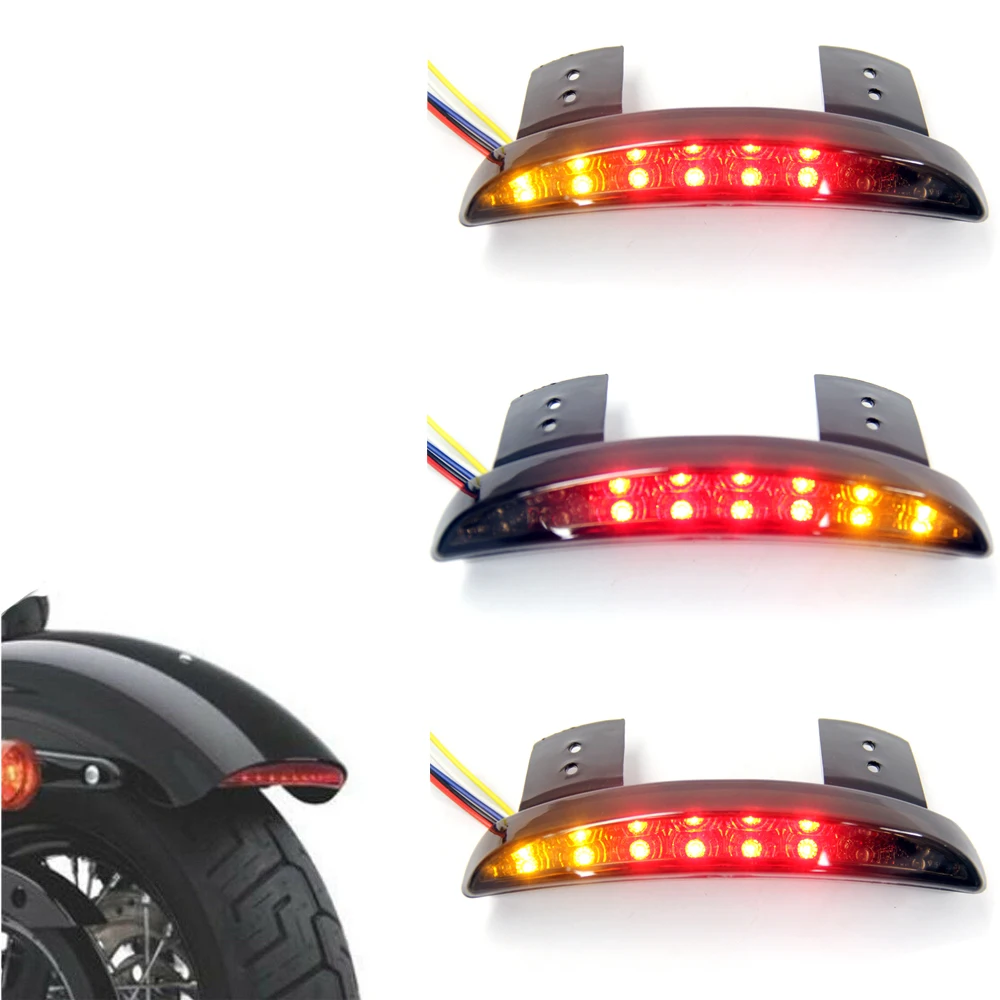 

New Universal Motorcycle Fender Red LED Tail Brake light Turn Signals For Bobber Chopper 883 XL883N XL1200N Cafe Racer