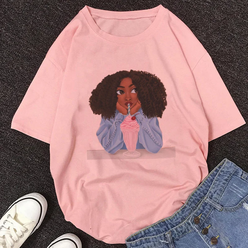 Крутая черная футболка для девушек с меланином женские пикантные топы