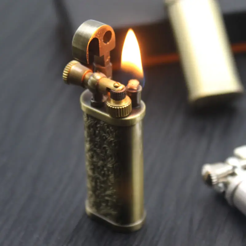 

Old-fashioned Side Ignite Kerosene Lighter Flint Wheel Nostalgic Gasoline Smoking Machine Collection Gift
