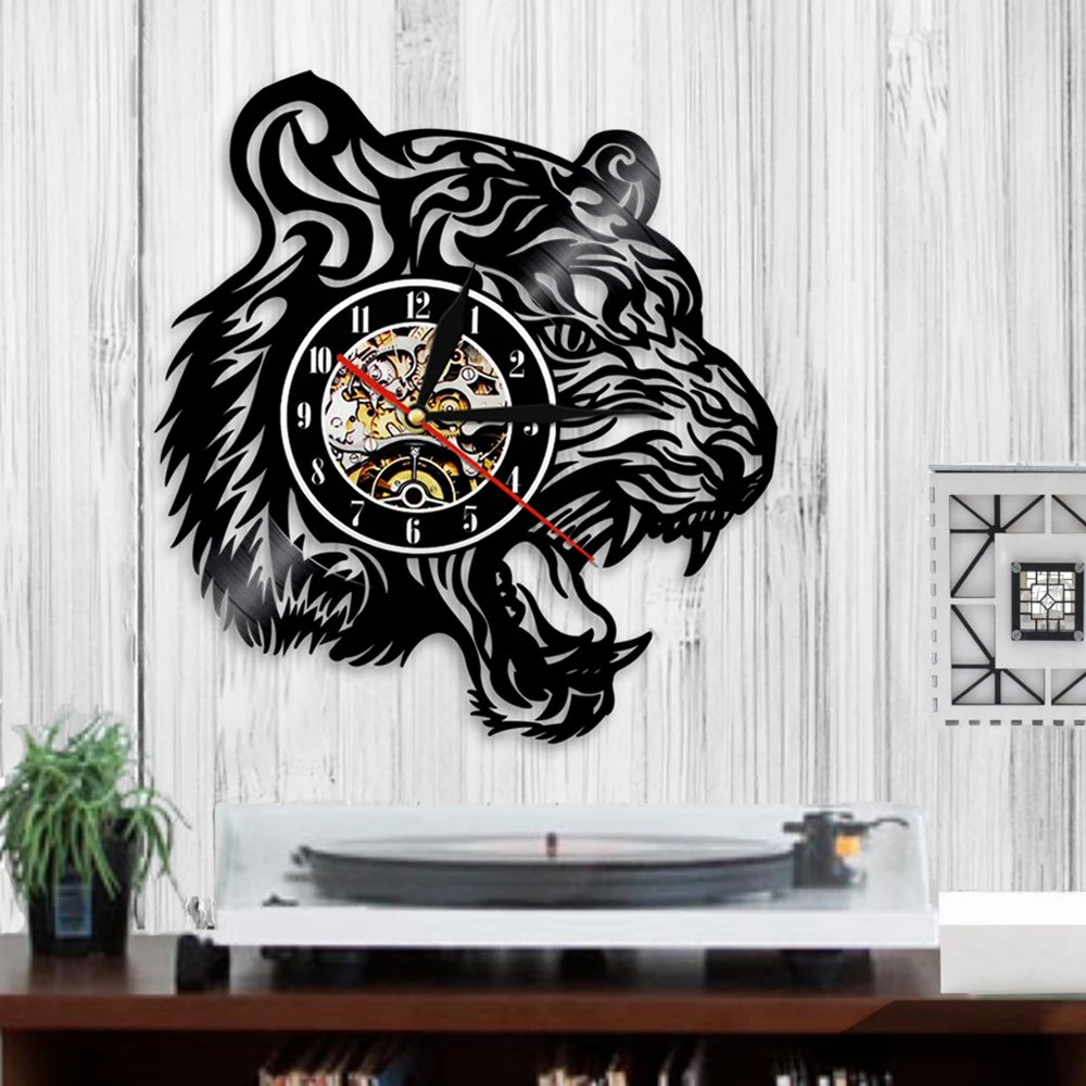 Персонализированные декоративные настенные часы 12 дюймов с леопардовым принтом