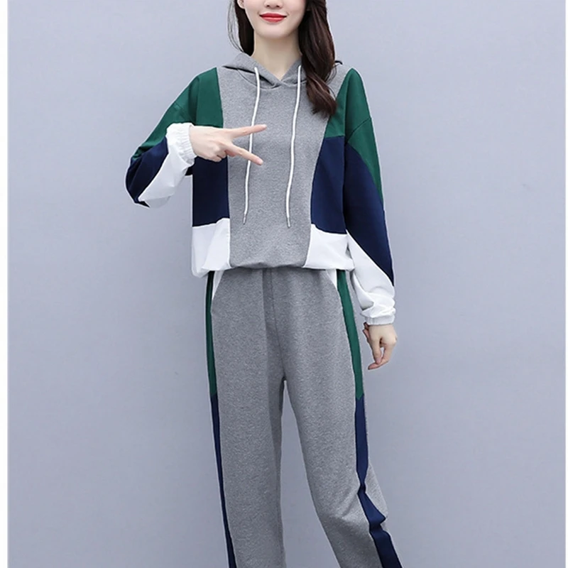 

2piece Set Female Outfit Tracksuit For Lady Arrivals 2021 Spring New Sweet Large Women's Casual Suit Comfortable Thin Loose