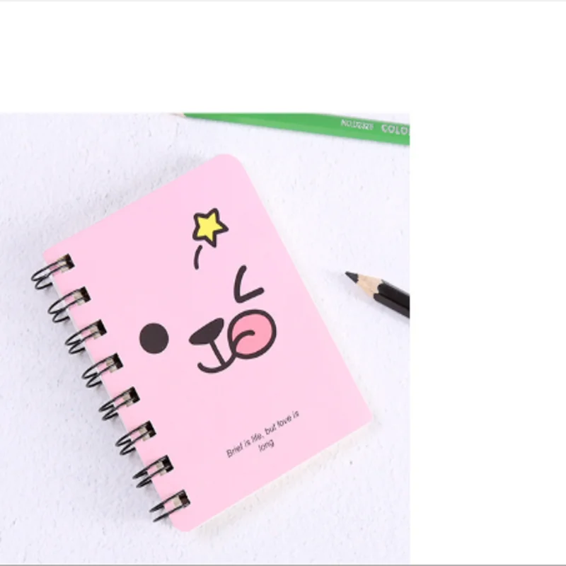 pink Мультфильм Креативный змеевик маленький блокнот небольшой свежий портативный мини-блокнот студенческие канцелярские товары для школы офисные принадлежности - Цвет: pink