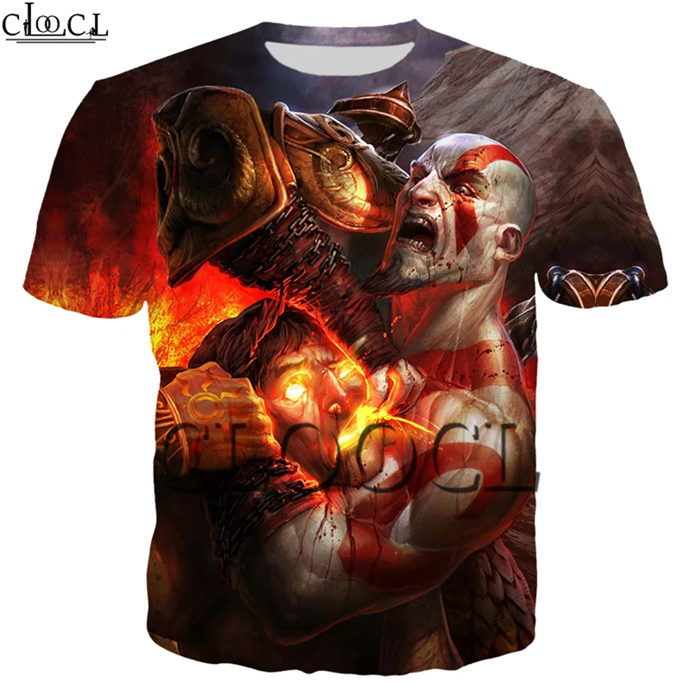 

Fashion Couple Wear Game T-shirt Men Women 3D Print Kratos God of War Short Sleeve Streetwear Harajuku T Shirt Tops