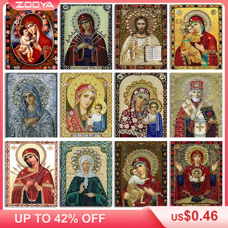 ZOOYA Алмазная вышивка значки большая мозаика иконы 5D &quotсделай сам&quot алмазная