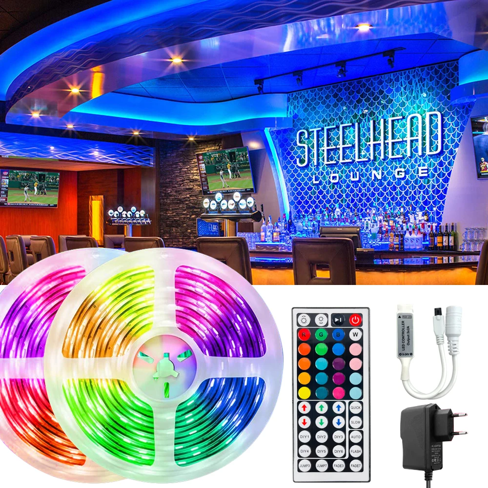 

LED Strips Lights RGB 5050 Flexible Lamp Tape Ribbon With Diode Tape luces LED DC 12V Computer TV Room Festiva Decoration Lamp