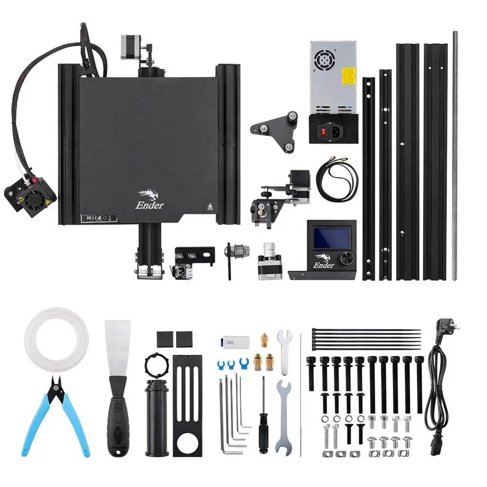 

CREALITY 3D Ender-3 Pro Printer Upgraded Magnetic Build Plate Resume Power Failure Printing Masks KIT Mean Well Supply