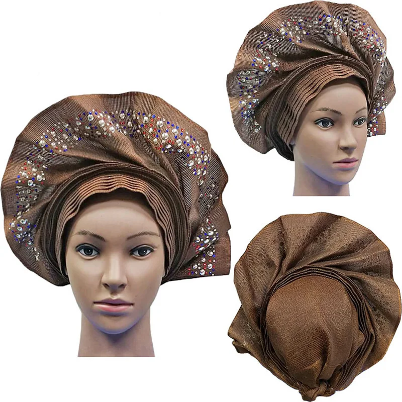 Головной убор Aso Oke Gele в африканском стиле высококачественная нигерийская