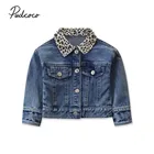 Детская демисезонная джинсовая куртка с леопардовым принтом и длинным рукавом