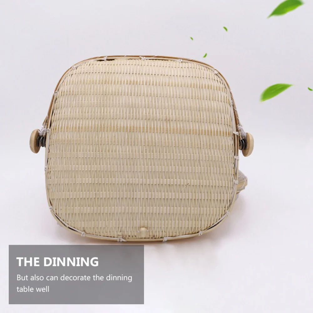 

1 Pc Crafted Woven Basket Household Exquisite Bamboo Fruit Holder (Oblong, S)