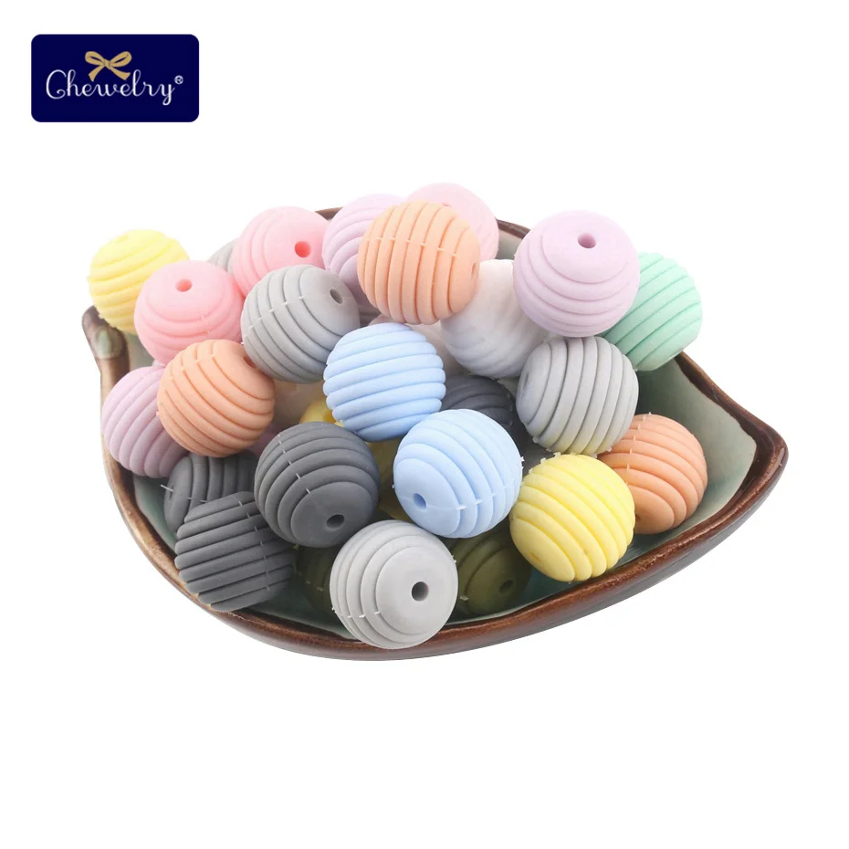 10 шт. 15 мм Силиконовая Круглая спираль бусины Еда Класс Прорезыватель для зубов