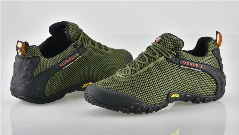 Мужская обувь для походов Merrell Армейская Обувь зеленого цвета с сетчатым верхом