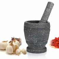 grinder mortar grinding bowl garlic press pestle grinder granite decor spice crusher herb pepper mixing pot kitchen mills tool
