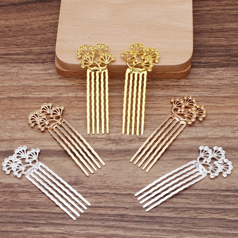 

20 PCS 50*15mm Metal Alloy Branch Hair Combs Base Gold//KC Gold//Silver Color Hair Combs Setting For Jewelry Making
