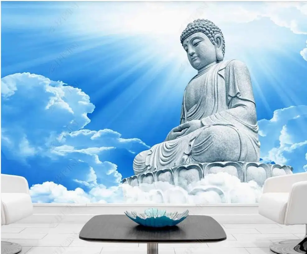 

custom mural Photo wallpaper HD exquisite buddha buddha blue cloud landscape home decor 3d wallpaper for the bedroom wall