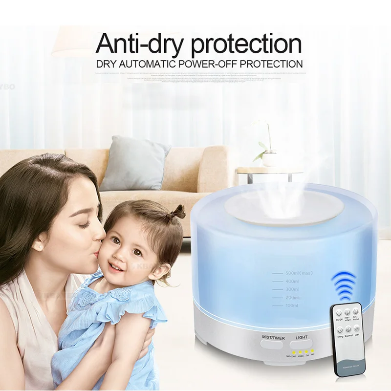 Увлажнитель воздуха диффузор для эфирных масел 500 мл ультразвуковой туманный