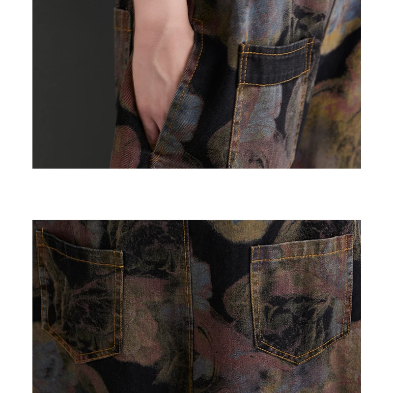 

Max LuLu 2021 European Summer Design Women Printed Denim Overalls Female Vintage Loose Jeans Ladies Casual Harem Pants Big Size