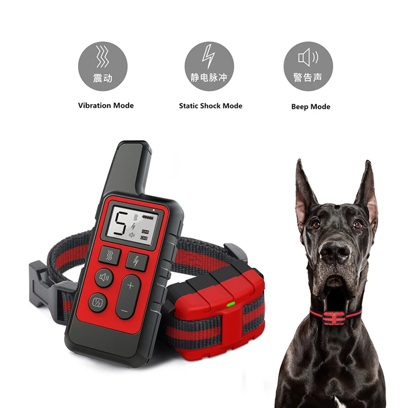 

Dog Training Collar 500M Electric Shock sound Anti-Bark Remote Waterproof usb Rechargeable LCD dogs training adjustable PO045