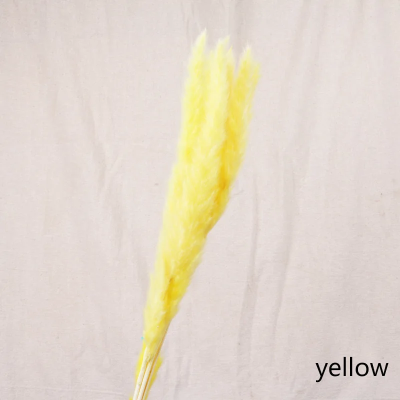yellow 7 шт. Bulrush Натуральные Сушеные маленькие пампасы травы Phragmites растения искусственные, свадебные цветы букет домашний Рождественский Декор искусственный цветок - Цвет: yellow