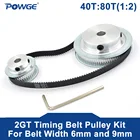 Синхронный зубчатый шкив POWGE, 2 м2 гт, 40 зубьев, 80 зубьев, комплект из 5-20 мм, 40 т: 80 т, передаточное соотношение скорости для ремня 300-2 гт, ширина 69 мм
