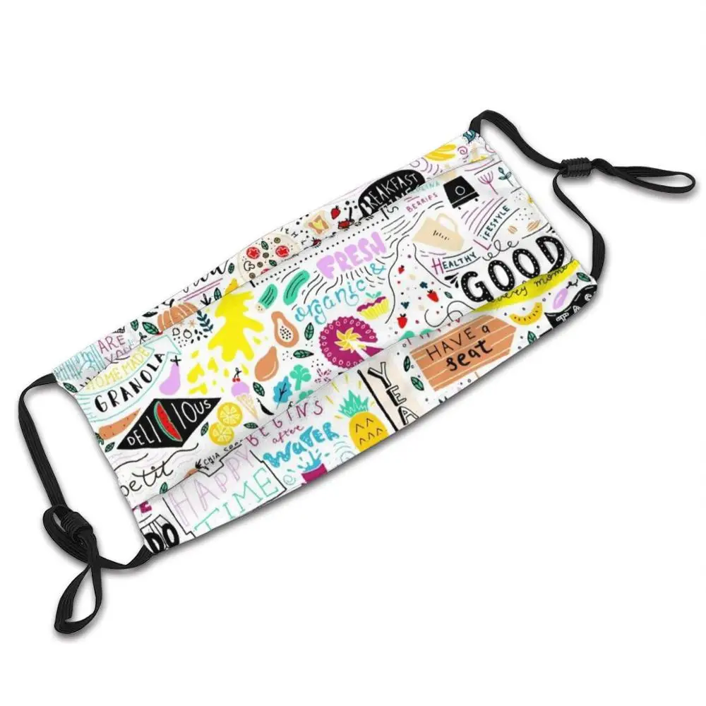 Маска для лица многоразовая вегетарианцев с фильтром | Аксессуары одежды