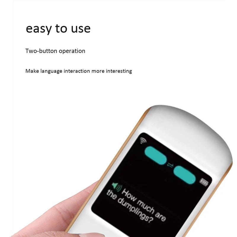 

Smart Voice Language Translator Device Real-Time Two-Way Offline Speech/Text WiFi IPS Press Screen M-Languages (White)