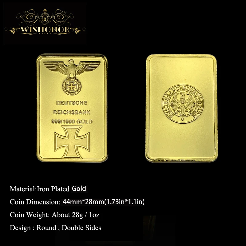 Деловой Подарок на 999 натуральное золото немецкий Железный слиток пруток Оз Орел