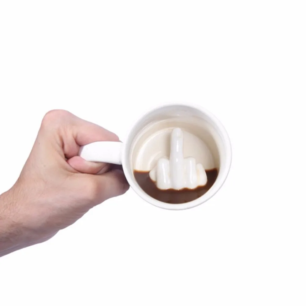 Креативная Милая кружка чашка для кофе молока дизайн новинка белая средний палец
