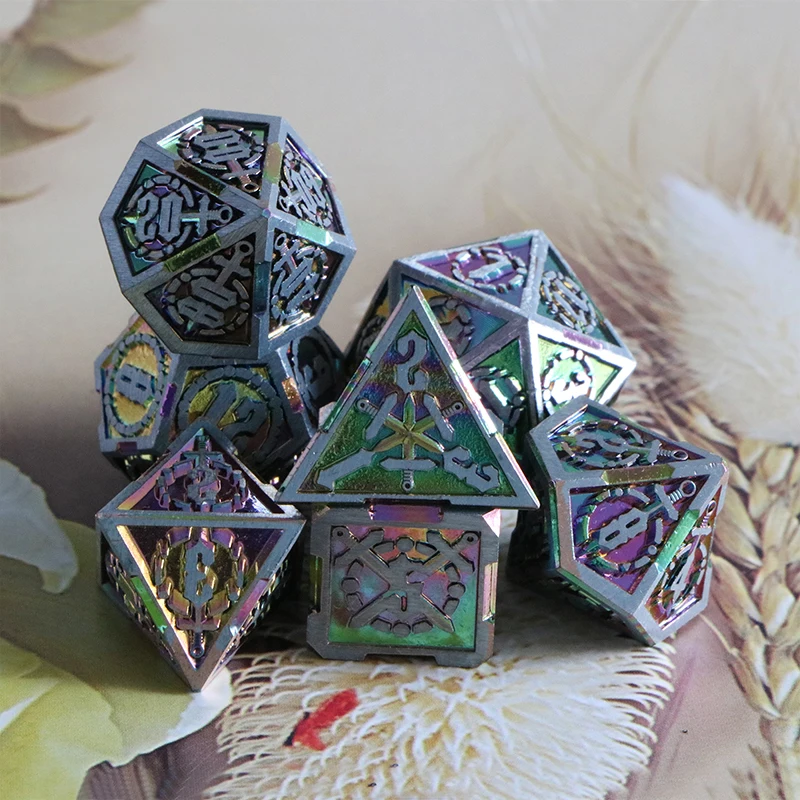 

Металлические игральные кости Dnd комплекты Подземелья и дракон меч D & D 20 Двусторонняя Dados "Радуга" ролевая игра Аксессуары для ролевых игр 7 ш...