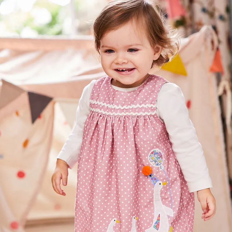 Вельветовое платье с рисунком овечки для маленьких maven18M-6Years; осень г.; нарядное элегантное платье для маленьких девочек; осенняя одежда