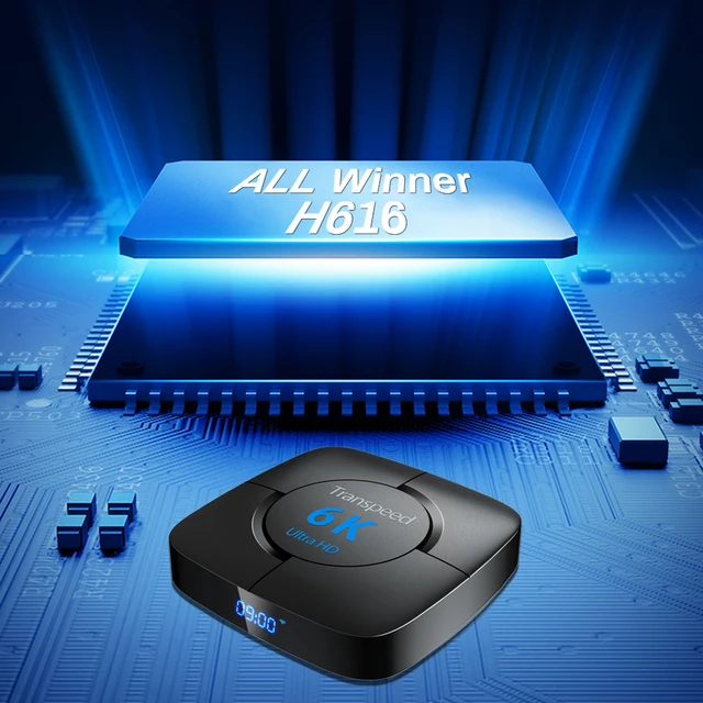 Transpeed Android 10.0 TV Box Voice Assistant 6K 3D Wifi 4GB RAM 64G 5