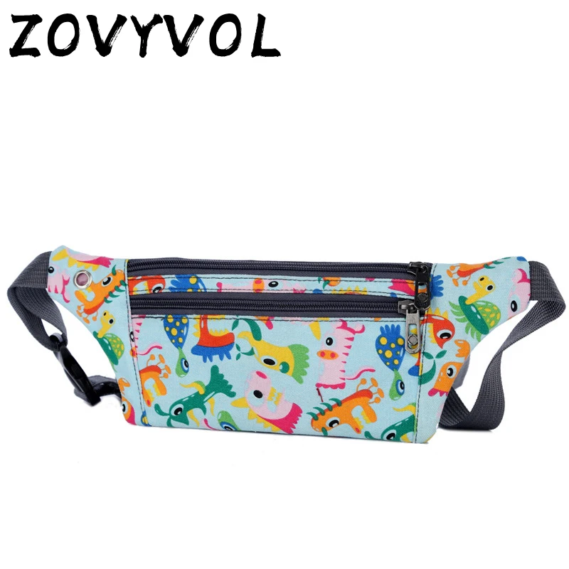 

ZOVYVOL Women's Canvas Waist Bag Shoulder Bag And Chest Bag Cute Animal Printed Female Fanny Pack Waist Pack For Travel