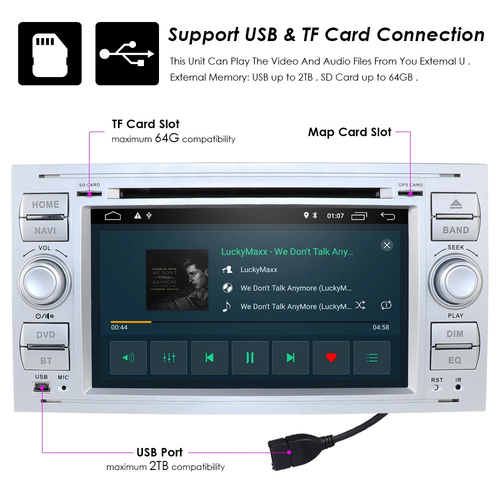 Чистый Android 9,0 Черный Серебряный автомобильный DVD gps Navi плеер стерео радио аудио 4G для Ford Focus 2 Mondeo S C Max Fiesta Galaxy камера