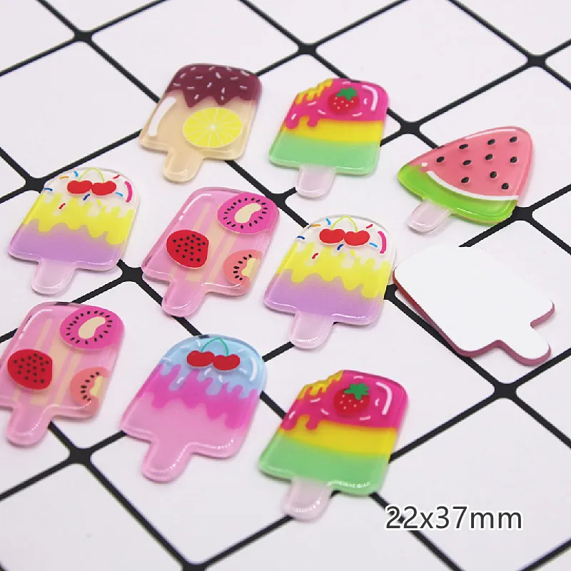 

10PCS Cute Kawaii Cute Mixed ice-cream stick Series Flat Back Acrylic Scrapbooking DIY Jewelry Craft