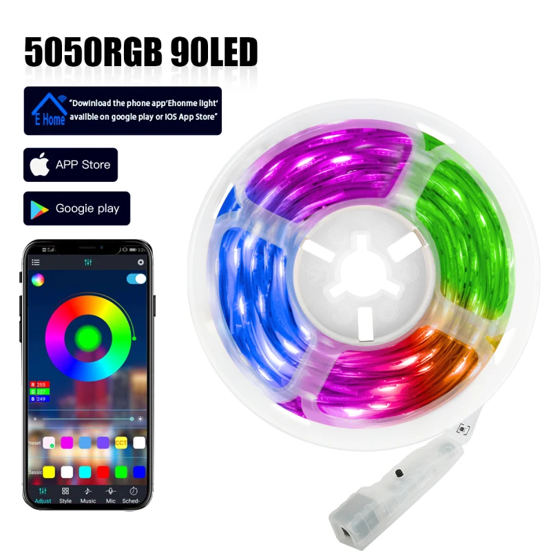 

LED Strip Lights Bluetooth-compatible RGBIC Led Light 5050 SMD Flexible App Control Bedroom Night Light Decor Christmas String