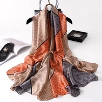 2021 luxury brand summer women scarf fashion quality soft silk scarves female shawls foulard beach cover ups wraps silk bandana