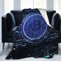 new 3d bitcoin personality printed flannel blanket sheet bedding soft blanket bed cover home textile decoration