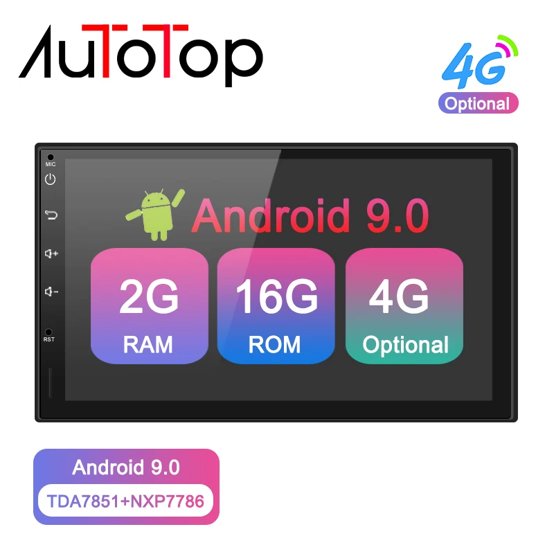 Автомобильный мультимедийный плеер AUTOTOP 2 Din Android 9,0 ", автомобильный DVD gps для Nissan, Toyota, Volkswagen, Mazda, BYD, Kia, VW, peugeot, Lada, стерео