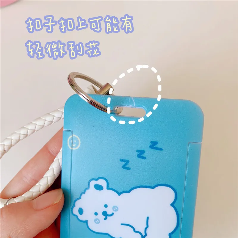 Kawaii симпатичный держатель для удостоверения личности чехол мультяшный Медведь