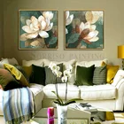 Картина на холсте с изображением цветов магнолии в американском стиле, настенное украшение для гостиной, спальни, столовой, коридора