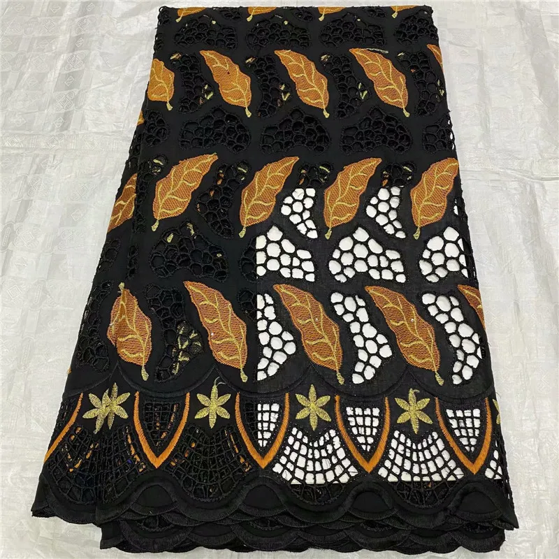 

5yards African lace fabric high quality lace 2020 swiss voile lace fabric embroidered cotton lace for wedding F1qzAU298