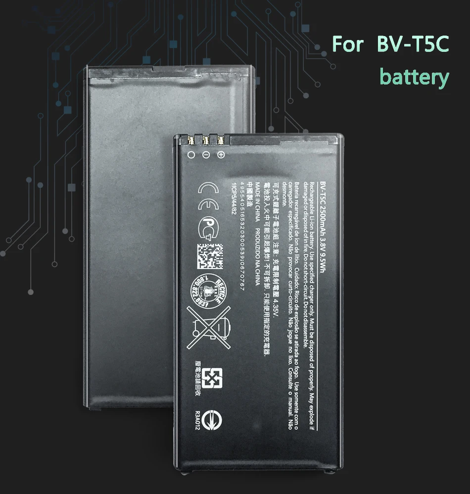 Батарея BV-T5C 2500 ма-ч для microsoft Nokia Lumia 640 RM-1109 RM-1113 RM-1072 RM-1073 RM-1077 RM BV T5C