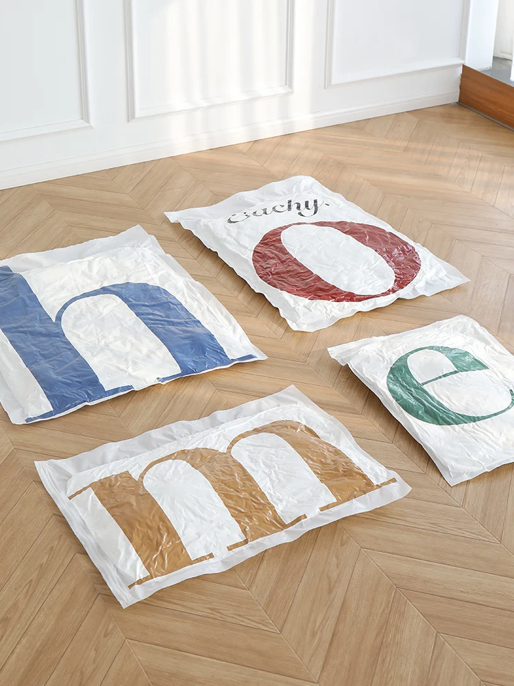 

4pcs Vacuum Bag Storage Bag Foldable Clothes Organizer Seal Compressed Travel Saving Bag Clothes Comforters Home Organizer