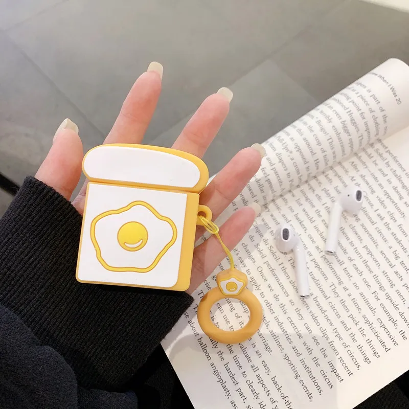Силиконовый чехол для Airpods 1/2 мультяшный Apple гарнитура 3D наушников Earpods аксессуары