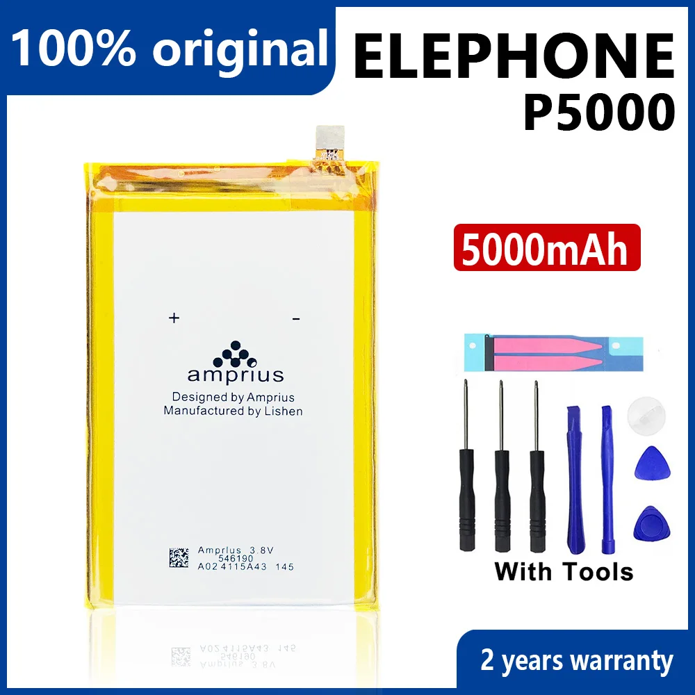 

100% Original 5000mAh for THL 5000 THL5000 Elephone P5000 DEXP Ixion XL5" ML5 Phone Batteries With Tools+Tracking Number